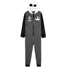 Disney Il Tim Burton's Nightmare Before Christmas Tuta Fleece Bambini con Cappuccio, Pigiama Jack Skellington (Nero/Bianco 13-14)