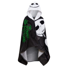 Disney The Nightmare Before Christmas Hooded Towel Jack Skellington Poncho 100% Cotton Beach Towel Dress Up Kids Bath Towel Swimming Wrap Holiday Beac
