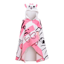 Disney Aristocats Marie Hooded Towel for Girls Marie Poncho 100% Cotton Kids Beach Towel Bath Towel Swimming Wrap Kids Changing Robe