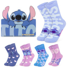 Calze Disney, Set da 5 Calze in Cotone Morbido e Traspirante per Donne, Regali per Mogli e Fidanzate (5/10 US, Multi Stitch)