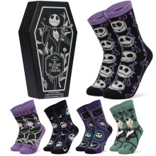 Disney Socks, Pack of 5 Soft Breathable Crew Character Socks for Lounging, Gifts for Women, Wife, Girlfriend (5/10 US, Multi NBC)