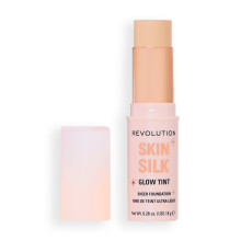 Revolution, Stick de Fundación Sheer Skin Silk Glow Tint, Cobertura Ligera y Construible, Vegano