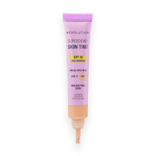 Revolution Superdewy SPF 30 Skin Tint, Tinted Mineral Face Foundation, Buildable Coverage for Facial Glow, 12% Zinc Oxide, Vegan & Cruelty-Free, Fair