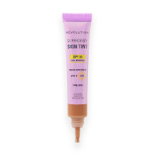 Revolution Superdewy SPF 30 Skin Tint, Tinted Mineral Face Foundation, Buildable Coverage for Facial Glow, 12% Zinc Oxide, Vegan & Cruelty-Free, Tan C