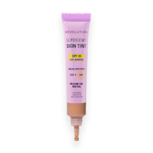 Revolution Superdewy SPF 30 Skin Tint, Tinted Mineral Face Foundation, Buildable Coverage for Facial Glow, 12% Zinc Oxide, Vegan & Cruelty-Free, Mediu