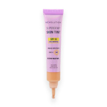 Revolution Superdewy SPF 30 Skin Tint, Tinted Mineral Face Foundation, Buildable Coverage for Facial Glow, 12% Zinc Oxide, Vegan & Cruelty-Free, Mediu