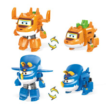 Super Wings Giocattoli Trasformabili Set, 5 in Stego e Trico Dinosaurs Aeroplano, 3 in 1 Giocattolo per Bambini