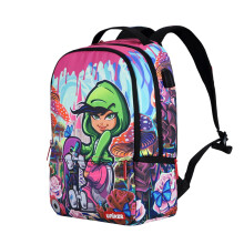 UNIKER Laptopryggsäck med USB-laddningsport, Graffiti Skolryggsäck för Flickor