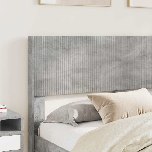 VidaXL vidaXL Bed Frame with Storage and Headboard Concrete Grey 120 x 200 cm 1