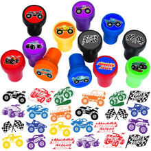 Timbrini Monster Truck per Bambini, 12PCS Favors Decorazioni Compleanno Tematica