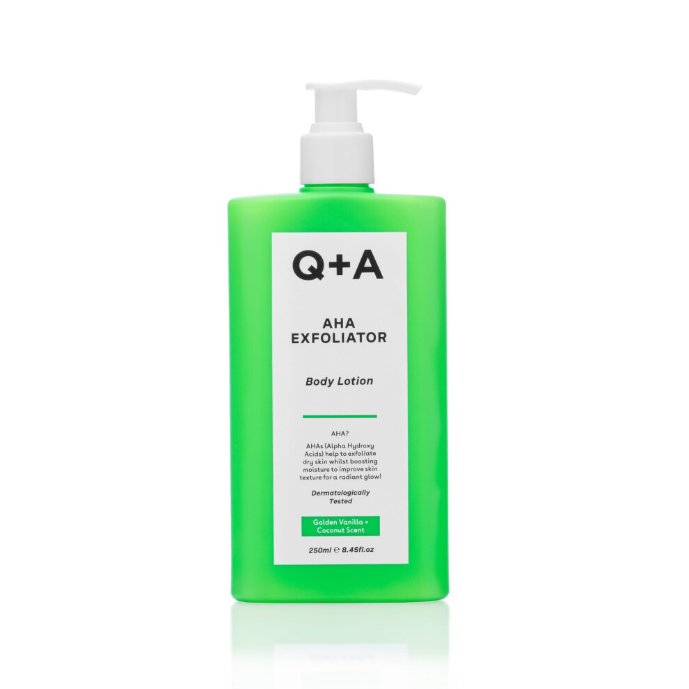 Q+A Aha Exfoliator Body Lotion (250Ml), Exfoliating, Smoothing Body Moisturizer With Lactic Acid, Glycolic Acid And Fruit Ahas, Body Butter Alternativ