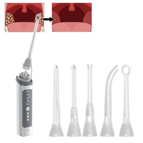 Tonsil Stone Extractor Kit Led Rechargeable Battery Usb Tonsillitis Treatm