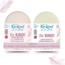 KinKind Be KIND! Champú y Acondicionador en Barra Sin Fragancia | 2 en 1 para Cabello y Cuerpo