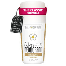 Bali Secrets The Classic Natural Deodorant for Women & Men, No Synthetic Aluminium, Up to 48h Odor Protection, Baking Soda Free, Non Toxic & Clean Ing