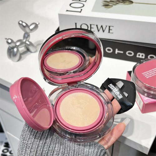 (blue) High Coverage Foundation Cushion Compact SPF50+ Waterproof BB Cream Concealer Contour Korean Makeup 1