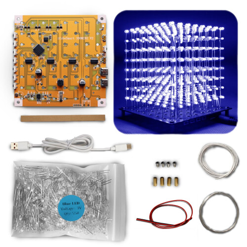 iCubeSmart Mini 3D LED Cube DIY Elektronik Kit Lödprojekt (3D8MINI-MULTI-KIT)