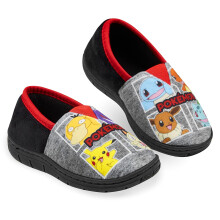 Pokemon Boys Slippers, Pikachu Bulbasaur Soft Kids Shoes, Pokemon Gifts for Boys(Black/Red, 12.5 US)