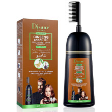 DISAAR Beauty Snabb Hårfärgschampo 100% Täckning av Grått Hår 400ml (Naturlig Brun (m/ Kam))