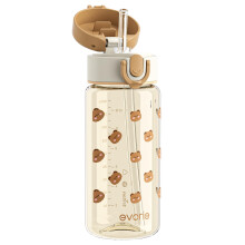 Bouteille d'Eau Evorie Tritan pour Enfants avec Paille, 13oz, Sans BPA, Étanche pour École & Voyage
