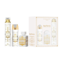 Lattafa Bade'e Al Oud Honor & Glory Set Regalo Unisex (3.4 Fl Oz EDP + 6.67 Fl Oz Deo + 10.14 Fl Oz Deodorante)