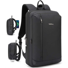 Tzowla Laptop Backpack voor 17.3 Inch Laptop, Slim & Uitbreidbaar Waterdicht met USB3.0 Oplaadpoort