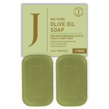 Jericho Olivenöl Seife - 86% reine kaltgepresste Seife für empfindliche Haut - Duftfrei, palmölfrei, vegan - 2 Ba
