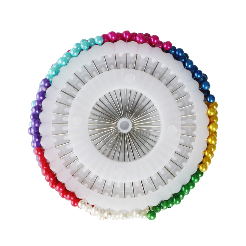 Semoic 480 Pcs Needlework Assorted Color Faux Pearl Sewing Corsage Pins