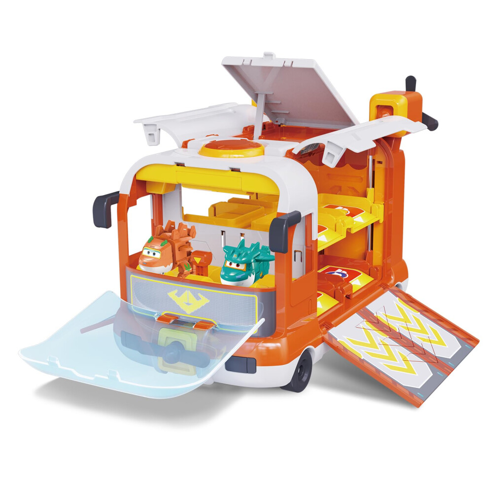 Super Wings Dinosaur Adventure Mini Base, Transforming Playset With Camping Scene & 2 Dino Bots Stego & Tino, Season 9 Role Play Toys For Kids, Gifts