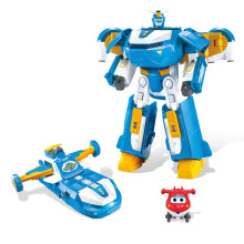 Super Wings Robot Aero 3-in-1 con Luce e Suono, Robot Jett Trasformabile, Giocattoli di Ruolo