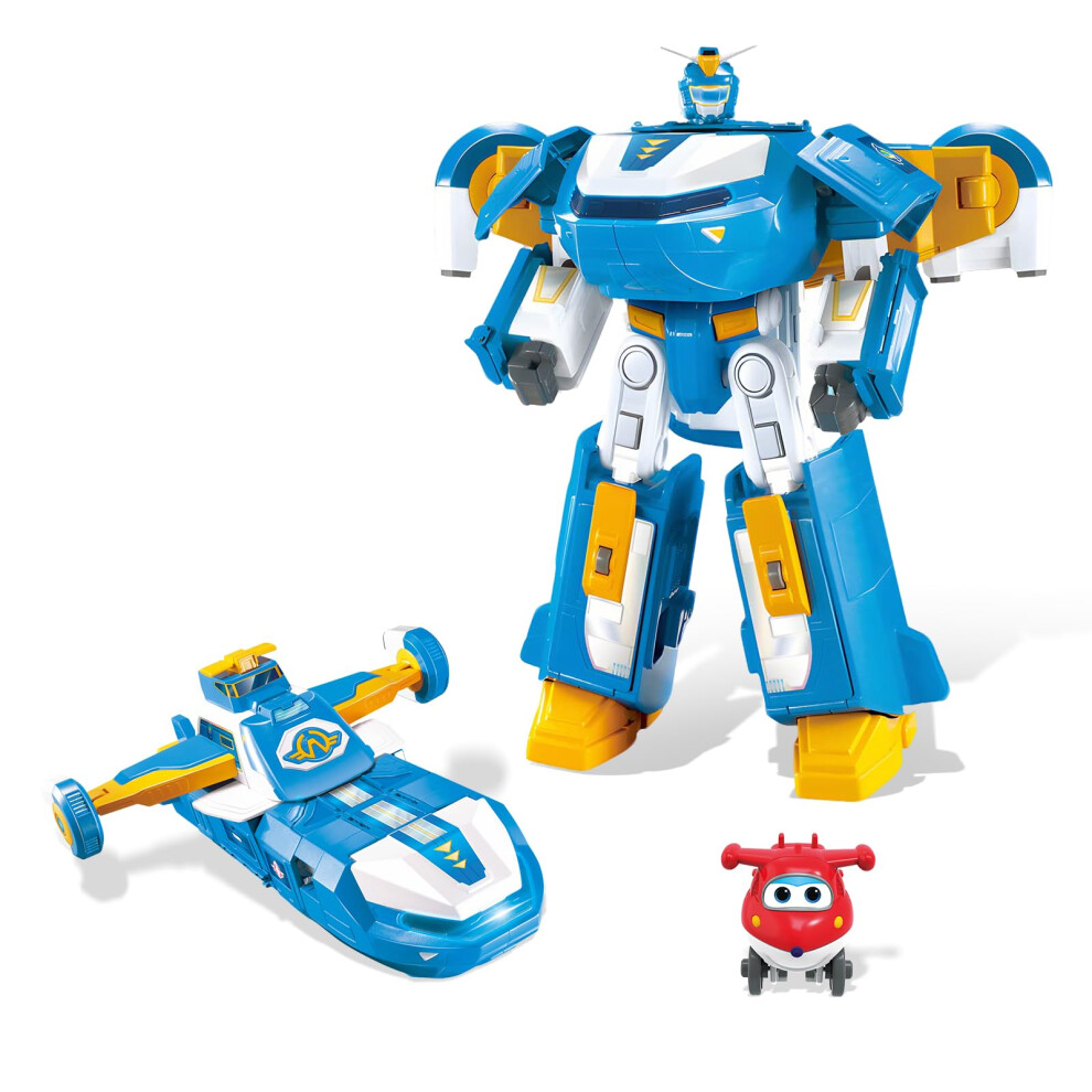 Super Wings 3-In-1 World Aircraft Transforming Robot With And Sound Effects, With A 2 Transformable Robot Jett, Transformable Toy Role Play Toys Light
