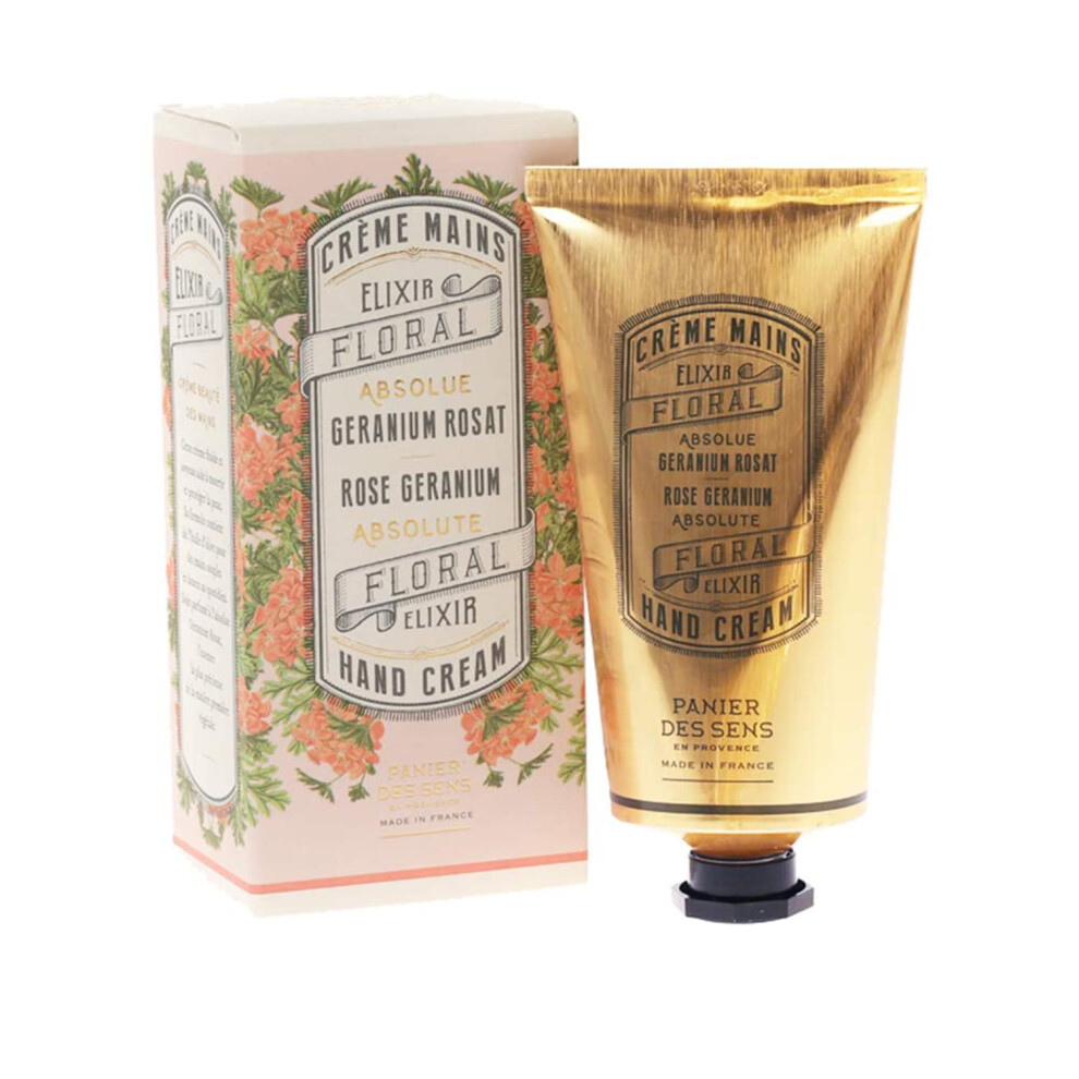 Photos - Manicure Cosmetics Panier des Sens  Hand Cream for Dry Cracked Hands and Skin - Rose Geranium Hand Lotion, Moisturizer, Mask - With Olive and 