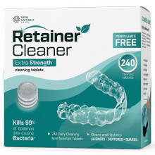 Tablettes Nettoyantes Weiss Naturals pour Appareils Dentaires, Élimine Taches, Odeurs & Plaque, 240 Mentholées