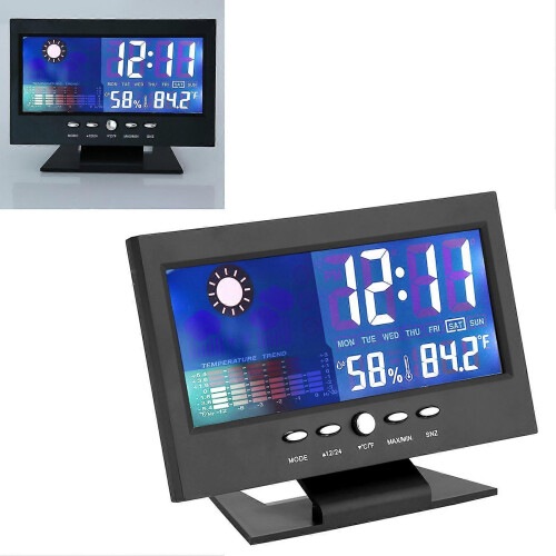Temperature Humidity Meter with Clock, Alarm, and Weather Forecasts 1