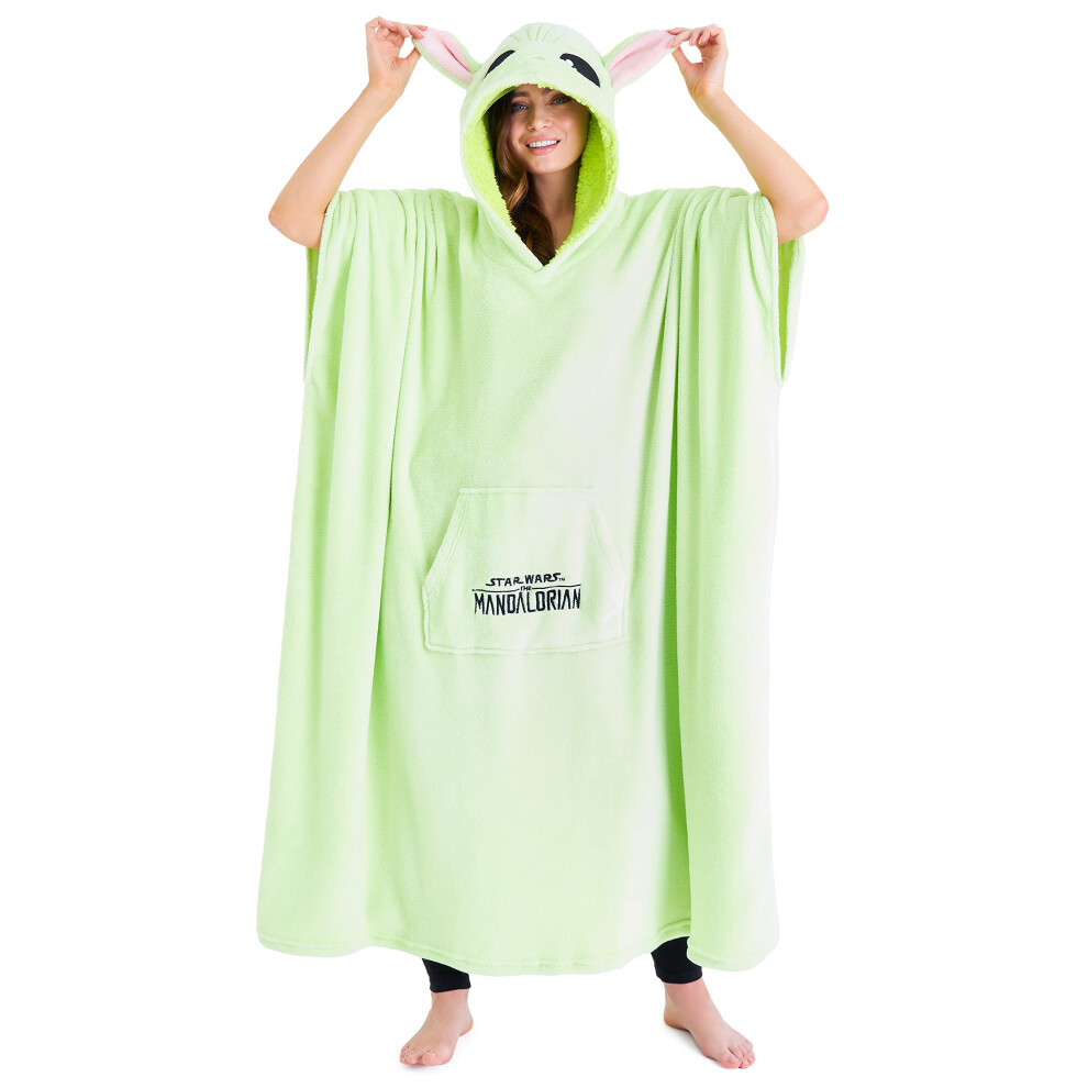 Disney Star Wars Wearable Blanket Hoodie For Adults Baby Yoda Fleece Blanket Sherpa Hood The Mandalorian Gifts For Women Men