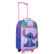 Disney Stitch Kids Suitcase for Girls Foldable Trolley Hand Luggage Bag Carry On Minnie Mouse Travel Bag with Wheels Cabin Bag Wheeled Bag with Handle