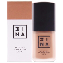 3INA The 3-i-1 Foundation - Flytande Foundation med SPF 15 - 12-Timmars, Lätt till Medium Täckning - 205 - 1.01 oz