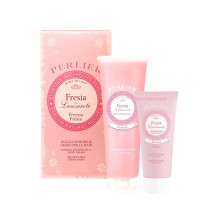 Perlier - Set Regalo Gel Doccia e Crema Mani Freesia, Gel Doccia 8.4 oz + Crema Mani 3.3 oz, Fragranza Floreale Fresca