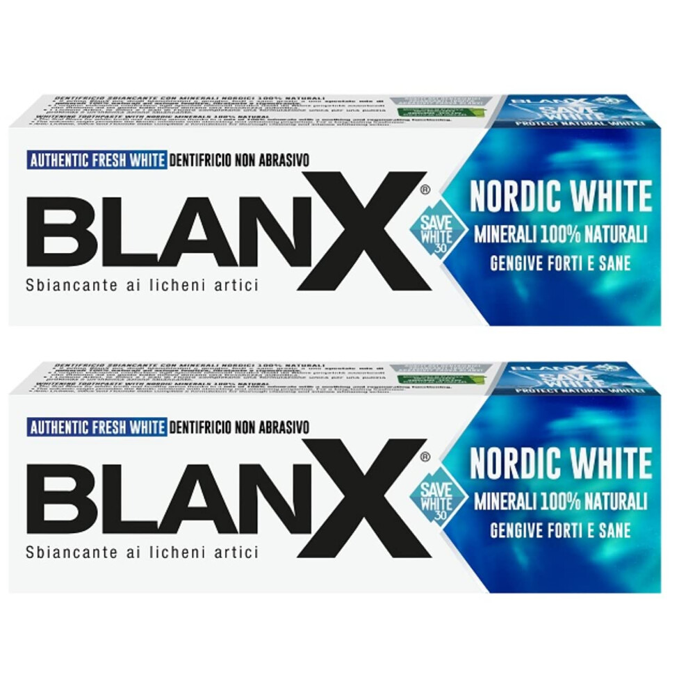 Vittleitaly Blanx Nordic White Toothpaste 75Ml 2.54Fl.oz, Pack Of 2