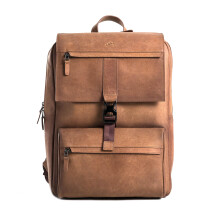 VELEZ Brown Top Grain Leather Backpack for Men - 17 Inch Laptop Bag for Work - Handmade Business Bookbag With Large Capacity - Mens Computer Travel Sh