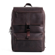 VELEZ Dark Brown Top Grain Leather Backpack for Men - 17 Inch Laptop Bag for Work - Handmade Business Bookbag With Large Capacity - Mens Computer Trav