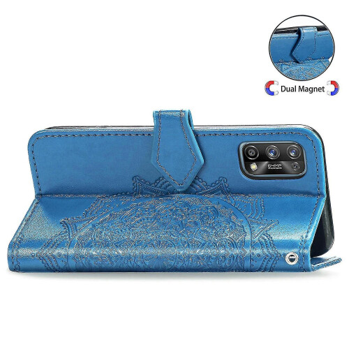 Compatible with Compatible with Realme 7 Pro Case Leather Wallet Cover Emboss Mandala Magnetic Flip 2