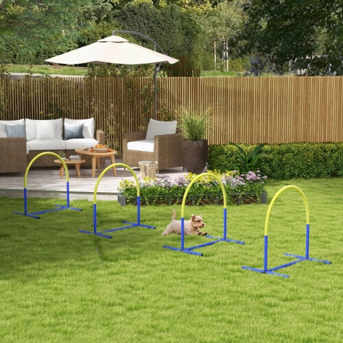 Tragbares Hunde-Agility-Trainingsset mit Tragetasche, Gelb 1
