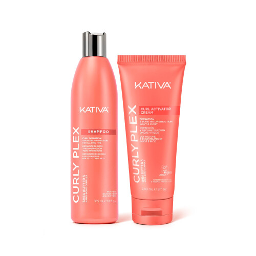Kativa Curly Plex Bundle Shampoo 8oz + Activator Cream 8oz | För alla locktyper