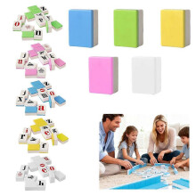 (White) Alphabet Mahjong Tile Game Set 108 Tiles for Vocabulary Learning Gift