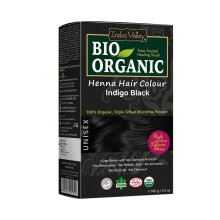Indus Valley Bio Organic Henna Hårfärg Indigo Black 100g | 100% Gråhårstäckning, Vegan