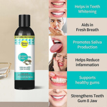 suitable for Coconut Oil Pulling with Tongue Scraper, Whitening Pulling Oil Mouthwash, Natural Coconut Essential Oil for Fresh Breath, Teeth Whitening