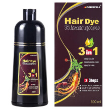 Ivnil Donkerbruine Haarverf Shampoo 3 in 1 voor Grijs Haar, 100% Dekking, Kruidige Ingrediënten, 500ML