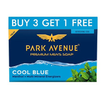Park Avenue Premium Mäns Tvål, Cool Blue med Mentol & Multi-Mineral Energizers, Citrus, 125 g, Pack om 4