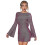 Women's Backless Flounce Sleeve Sparkling Mesh Mini Dress 1