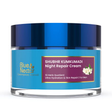 Crème de Nuit Kumkumadi Blue Nectar avec Jasmin pour Hydratation Profonde | Hydratant Végétal